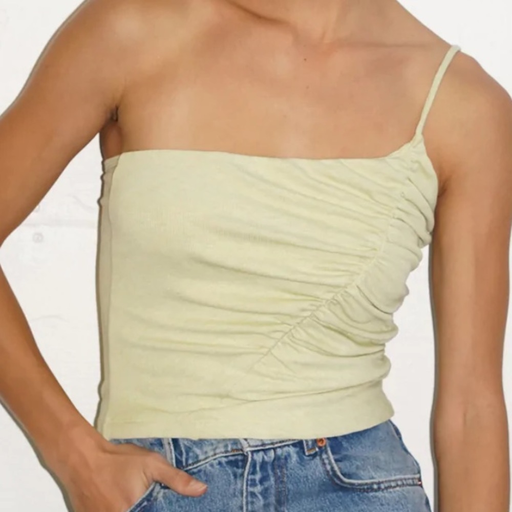 {{lna}} One Shoulder Ruched Tank